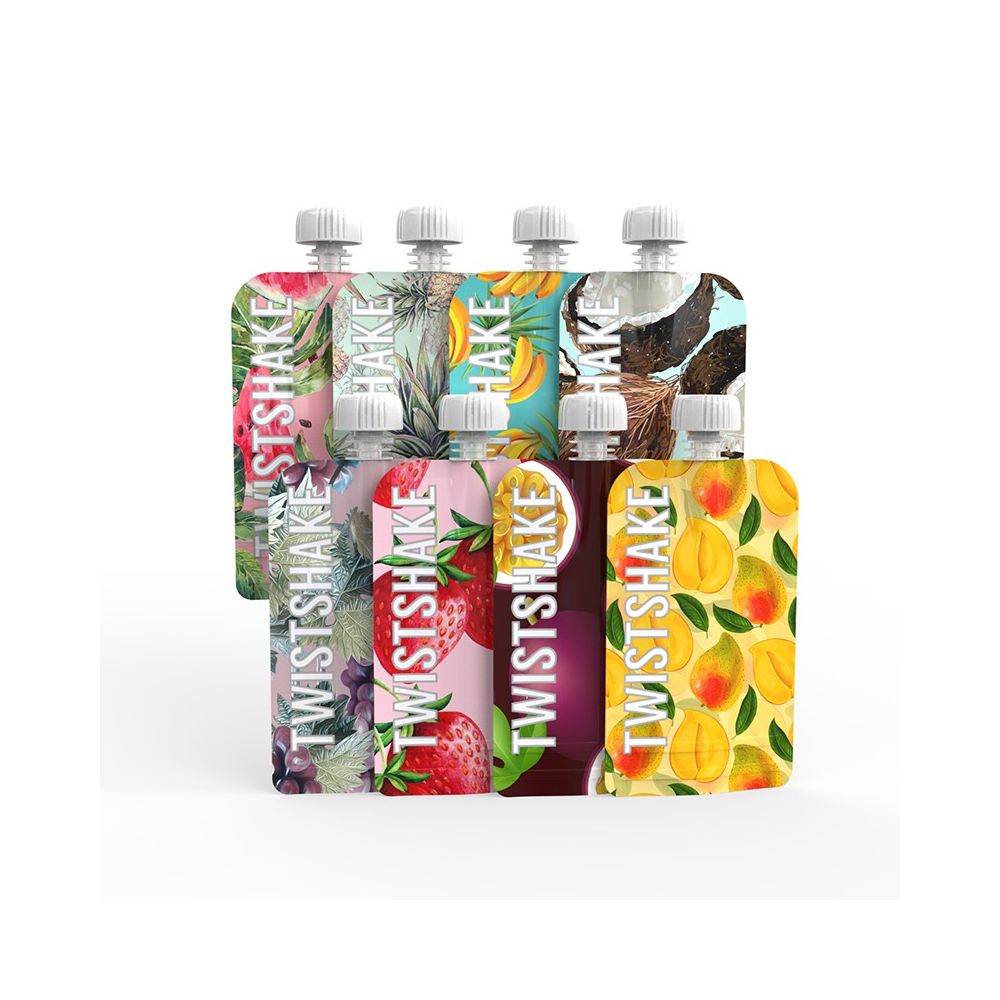 Pack de 8 gourdes réutilisable Squeeze 220 ml Twistshake Produits Pack de 8 gourdes réutilisable Squeeze 220 ml Twistshake Produits
