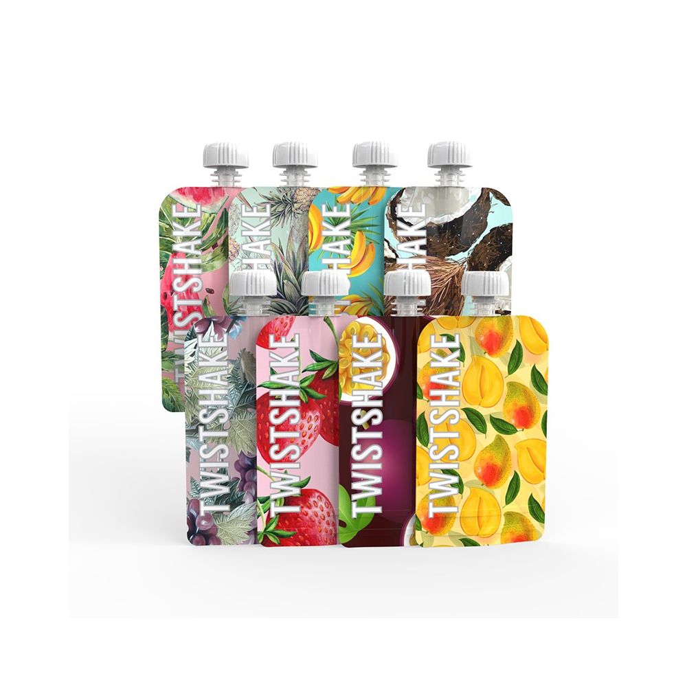 Pack de 8 gourdes réutilisable Squeeze 220 ml Twistshake  Produits