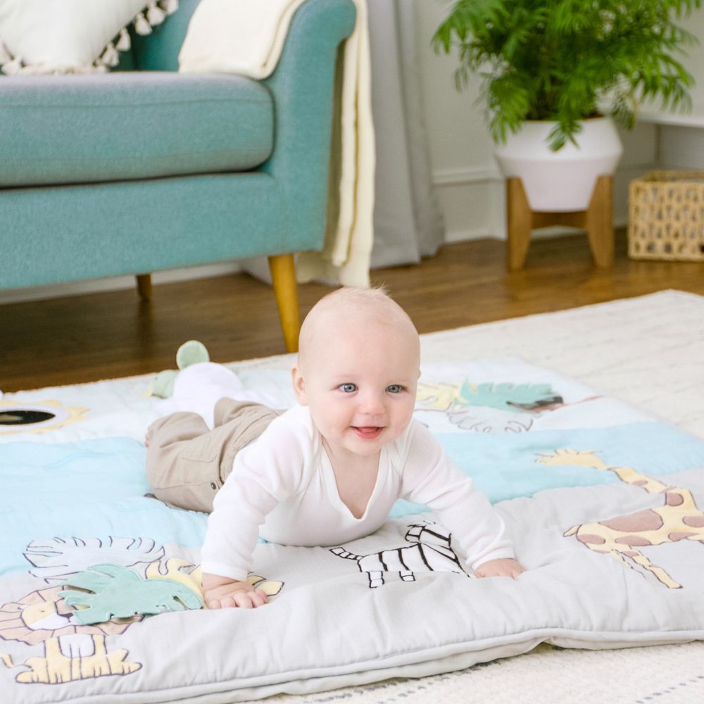 Tapis de jeu bébé fille en mousseline