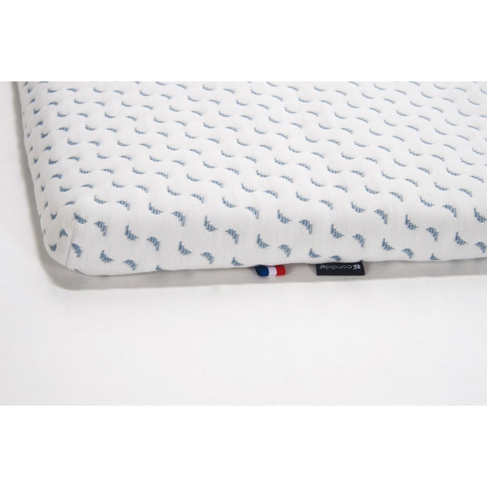 Matelas de voyage pliant Ocean Friendly Blanc/Bleu 60 x 120 cm Candide  Produits