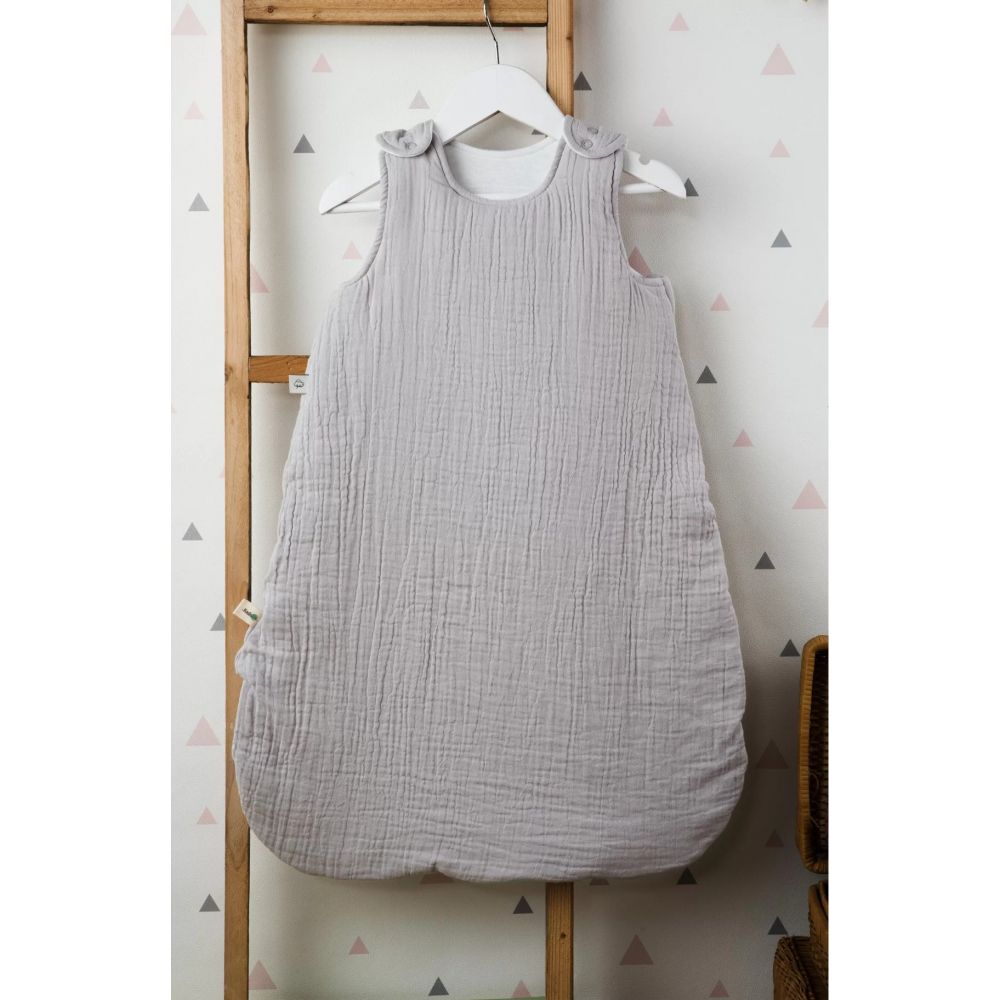 Gigoteuse en coton bio froissé gris 6-18m Kadolis  Produits