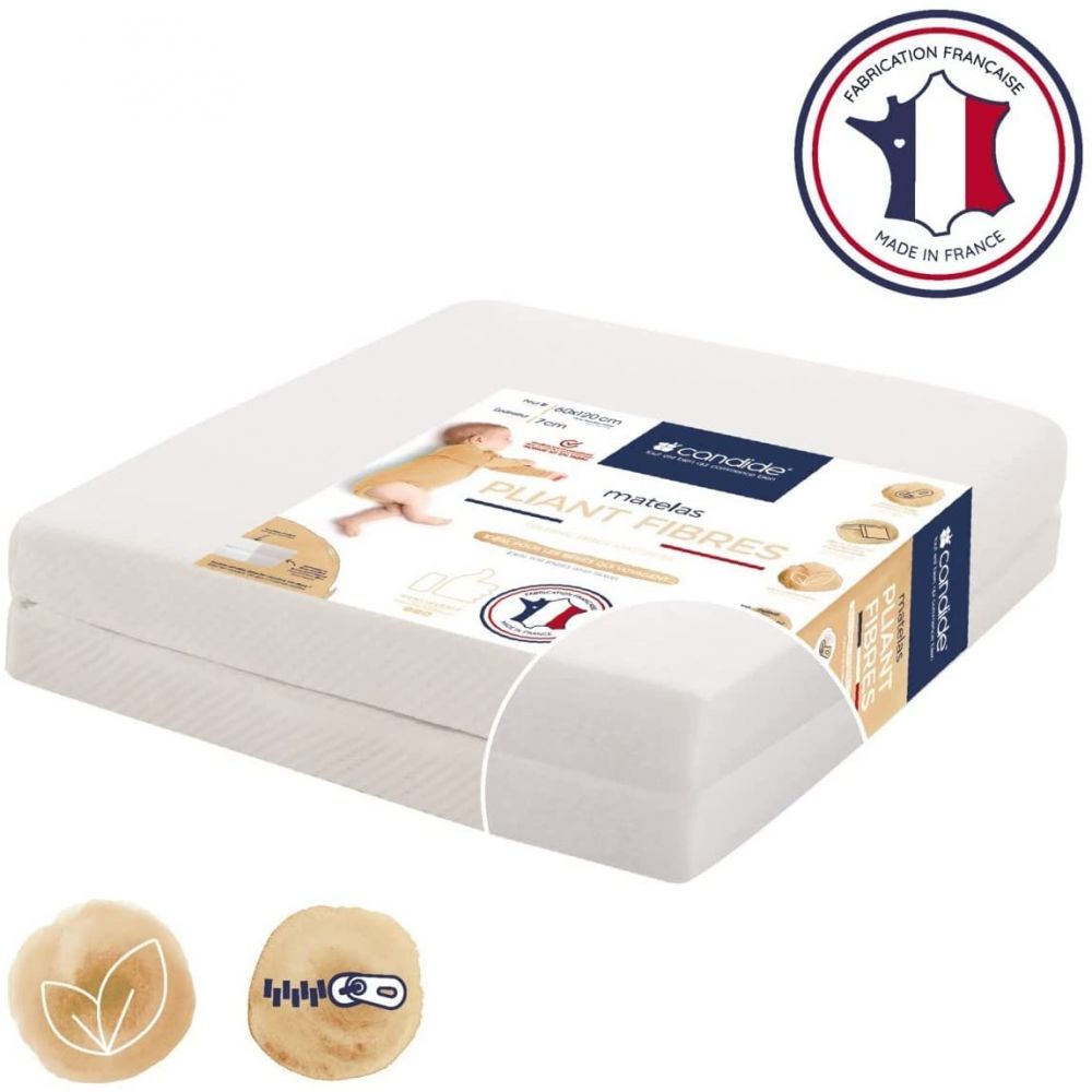 Matelas pliant Fibres 60x120x7cm Candide  Produits