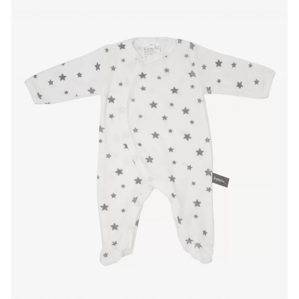 Pyjama bébé en Coton Bio imprimé étoiles gris Kadolis  Produits