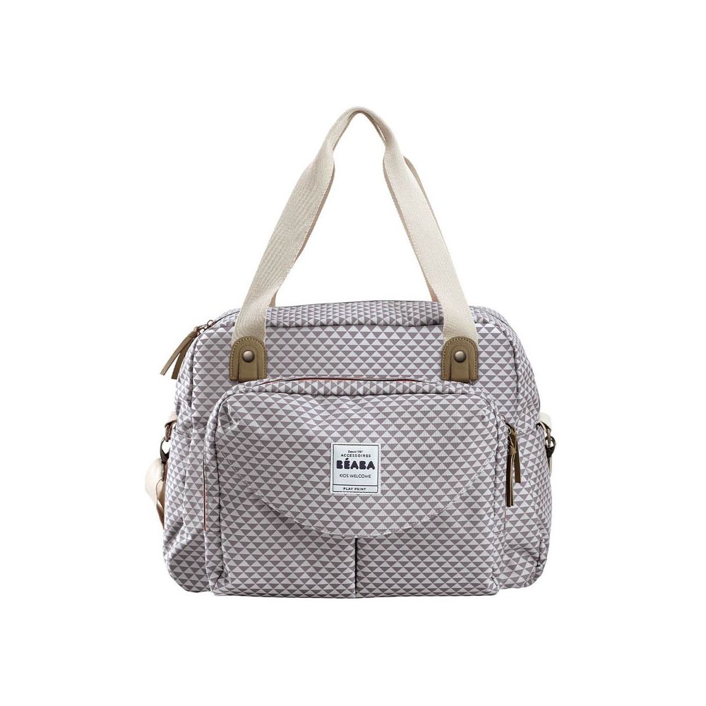 Sac Geneve 2 PLAY PRINT Grey/Corail BEABA, Vente en ligne de Sac à langer