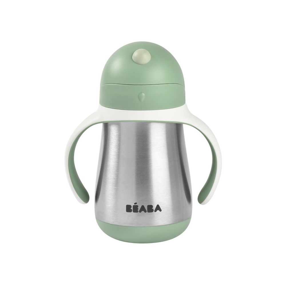 Tasse en inox avec paille 250ml Vert sauge - Béaba  Produits