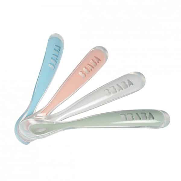 Lot de 4 Cuillères ergonomiques d’apprentissage 2ème âge Béaba Produits