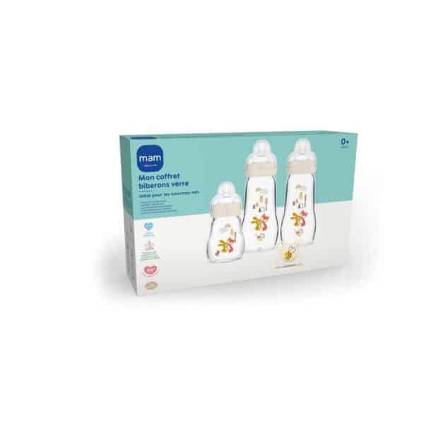 Coffret biberon naissance verre - Mam Produits