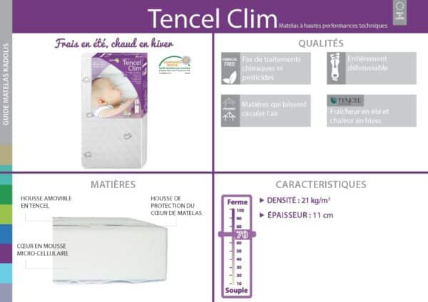 Matelas Tencel active clim 70x140 Kadolis Produits