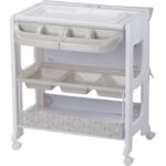 Table à langer avec baignoire Dolphy warm grey Safety first Produits