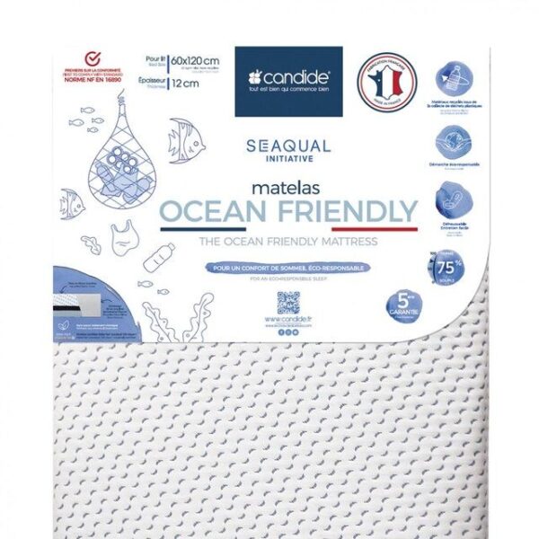 Matelas Ocean Friendly déhoussable 70x140 Candide Produits