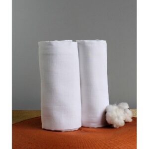 2 Maxi langes 100% coton bio unis - Kadolis Lange bébé