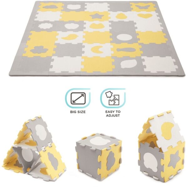 Tapis puzzle shape enfant Luno mousse jaune - Kinderkraft Produits