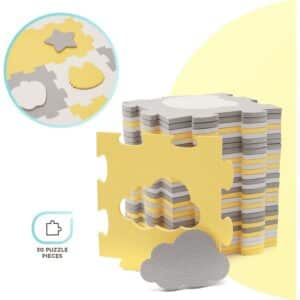 Tapis puzzle shape enfant Luno mousse jaune - Kinderkraft Produits