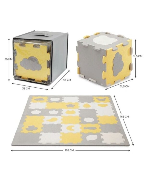 Tapis puzzle shape enfant Luno mousse jaune - Kinderkraft Produits