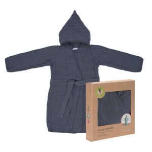 Peignoir en mousseline bleu marine de 24 à 36 mois Lassig Produits