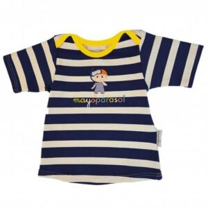 Tee shirt Marinou jaune bébé marinière manche courtes Mayoparasol Produits
