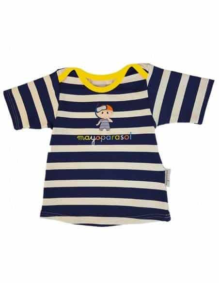 Tee shirt Marinou jaune bébé marinière manche courtes Mayoparasol Produits