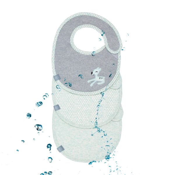 Lot 3 bavoirs petit éponge imperméable Lela Produits