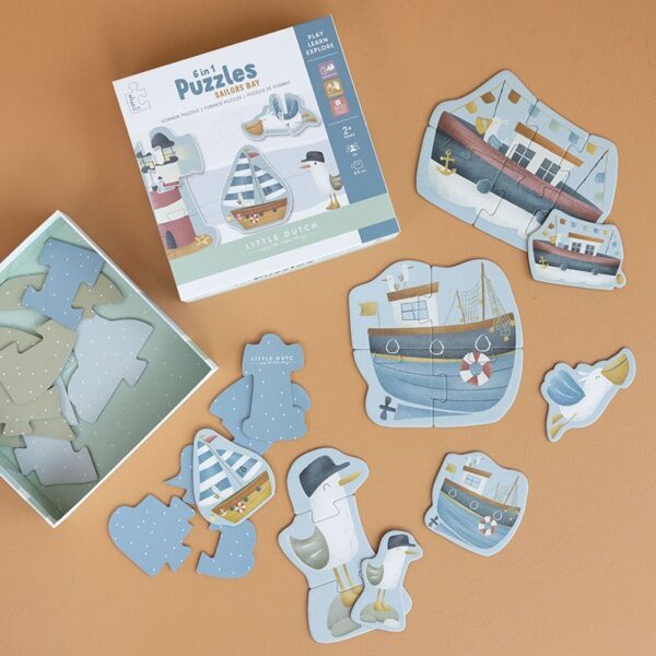 6 in 1 Puzzles de Formes Sailors Bay Little dutch Produits
