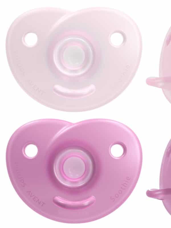 Lot de 2 sucettes nouveau-né rose pâle + rose framboise Philips AVENT Soothie Produits