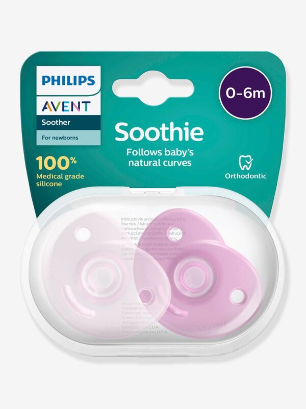 Lot de 2 sucettes nouveau-né rose pâle + rose framboise Philips AVENT Soothie Produits