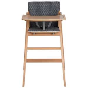 Chaise haute NORDIK natural wood coussin geometric Produits