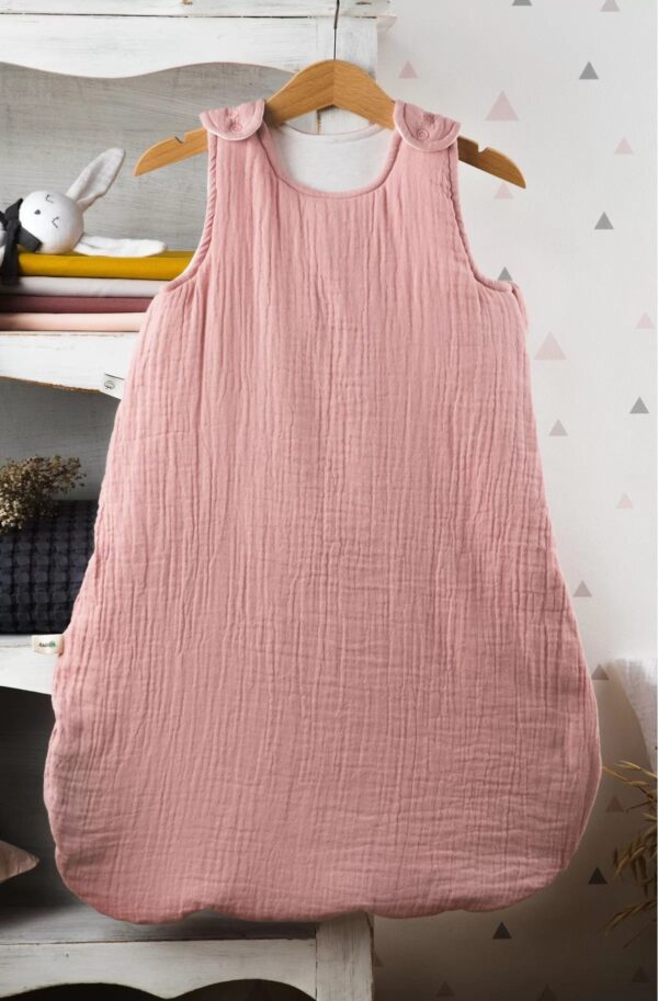 Gigoteuse en coton bio froissé rose poudré 6-18m Kadolis Produits