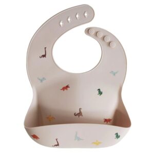 Bavoir en silicone - Dinosaures - Mushie Produits