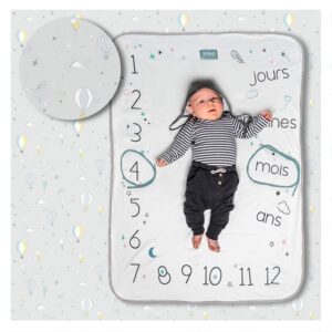 Couverture étape réversible 2 en 1 en coton Pastel grey Produits
