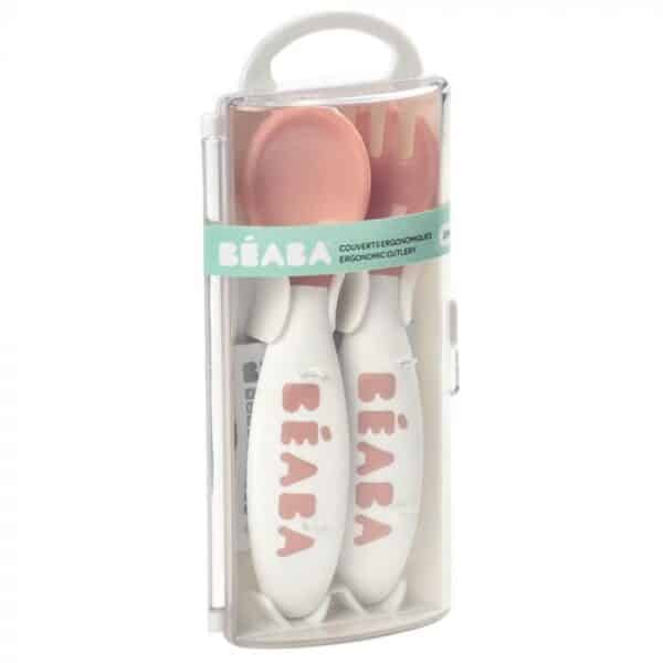 Set de 2 couverts ergonomiques 2ème âge + boîte de transport Beaba Produits