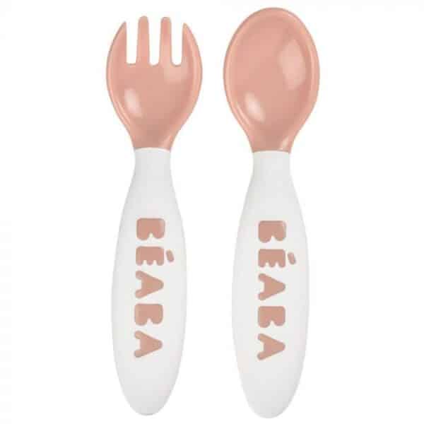 Set de 2 couverts ergonomiques 2ème âge + boîte de transport Beaba Produits