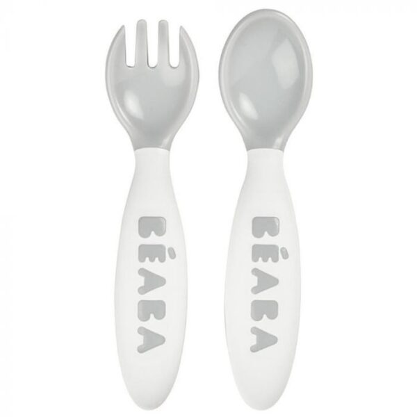 Set de 2 couverts ergonomiques 2ème âge + boîte de transport Beaba Produits