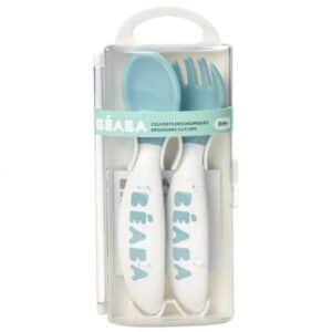 Set de 2 couverts ergonomiques 2ème âge + boîte de transport Beaba Produits