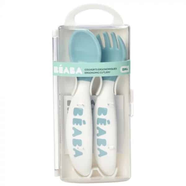 Set de 2 couverts ergonomiques 2ème âge + boîte de transport Beaba Produits
