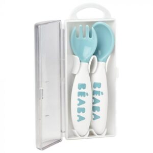 Set de 2 couverts ergonomiques 2ème âge + boîte de transport Beaba Produits