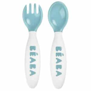 Set de 2 couverts ergonomiques 2ème âge + boîte de transport Beaba Produits