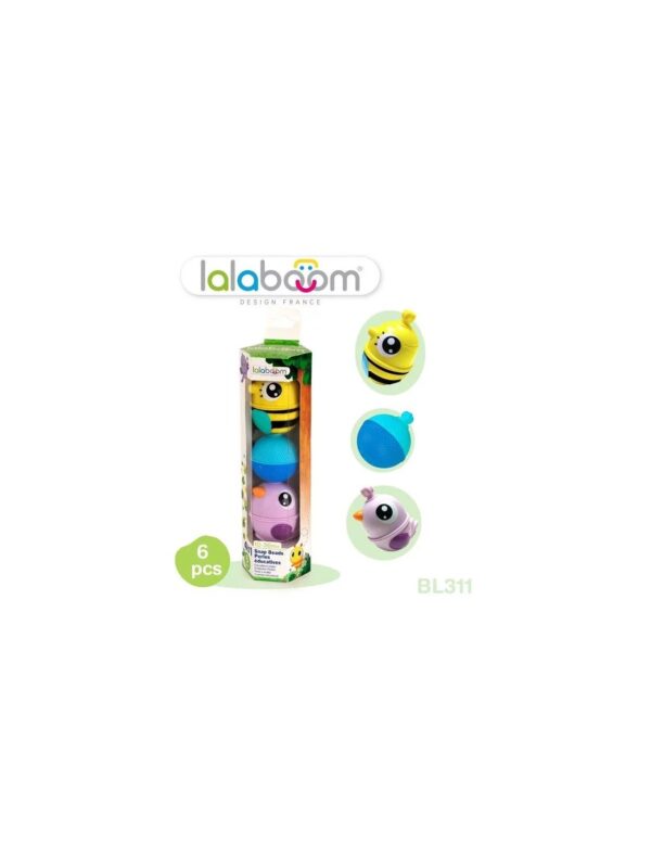Tube violet de perles 6 éducatives Animaux de la forêt Lalaboom Produits