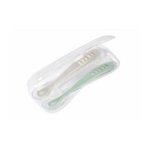 Lot de 2 cuillères 1er âge silicone Velvet Grey/Sage Green - BEABA Produits