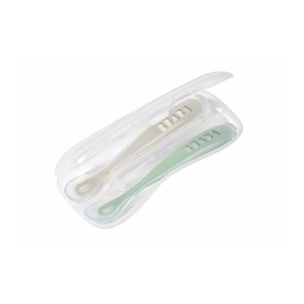 Lot de 2 cuillères 1er âge silicone Velvet Grey/Sage Green - BEABA Produits