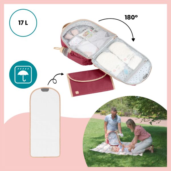 Sac à dos à langer multi-poches Pyla bordeaux Babymoov Produits