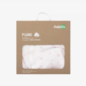 Pyjama bébé en Coton Bio imprimé étoiles rose Kadolis Produits