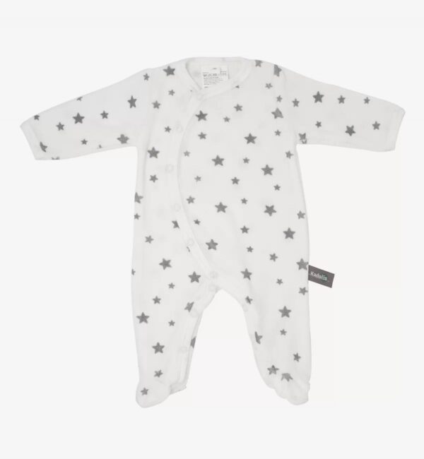 Pyjama bébé en Coton Bio imprimé étoiles gris Kadolis Produits