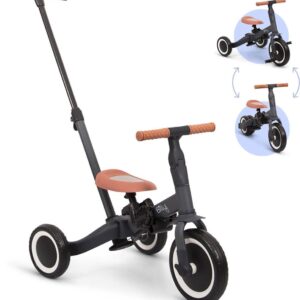 Vélo enfant 4 en 1 avec barre de poussée Gio gris Billy Produits