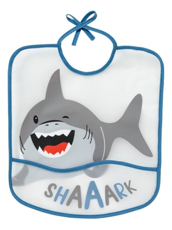 Bavoir 6 Mois Imperméable À Poche 28x32 Cm - Requin - BabyCalin Produits