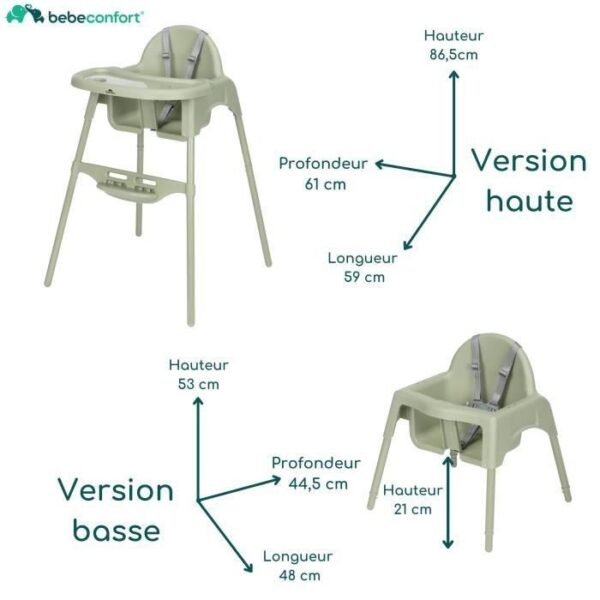Chaise haute meely - green - Bébé Confort Produits
