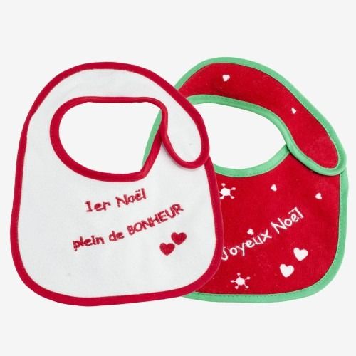 Lot de 2 bavoirs naissance Noël Produits