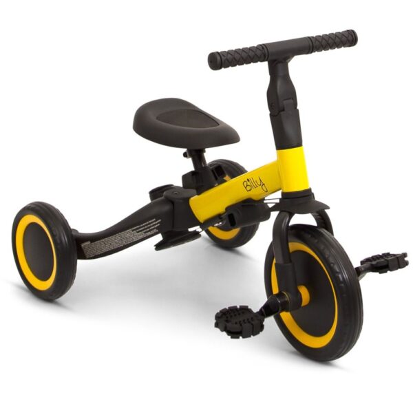 Vélo enfant 4 en 1 avec barre de poussée Gio jaune Billy Produits