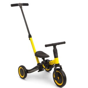 Vélo enfant 4 en 1 avec barre de poussée Gio jaune Billy Produits