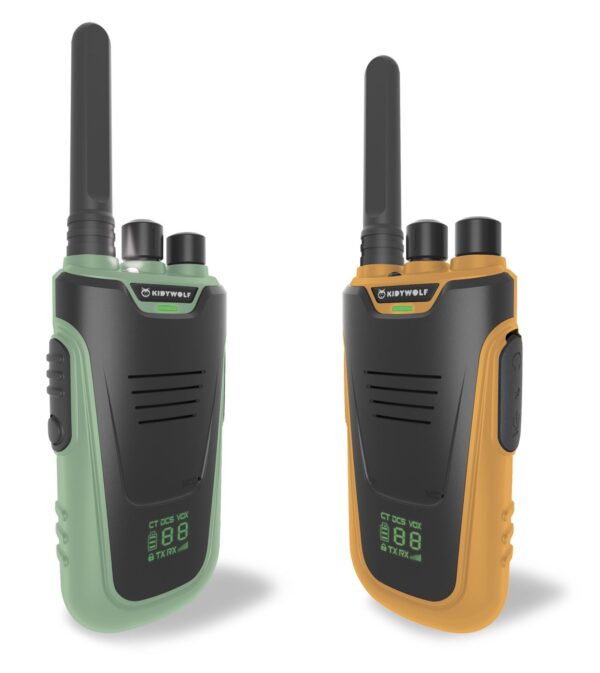Talkie walkie avec batterie orange et vert - Kidywolf Produits