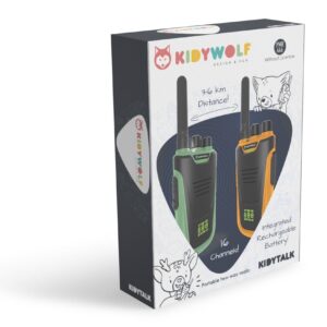Talkie walkie avec batterie orange et vert - Kidywolf Produits